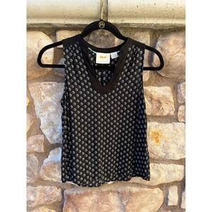 Maeve Sleeveless Top Size 0 Black White V-neck Lightweight Summer